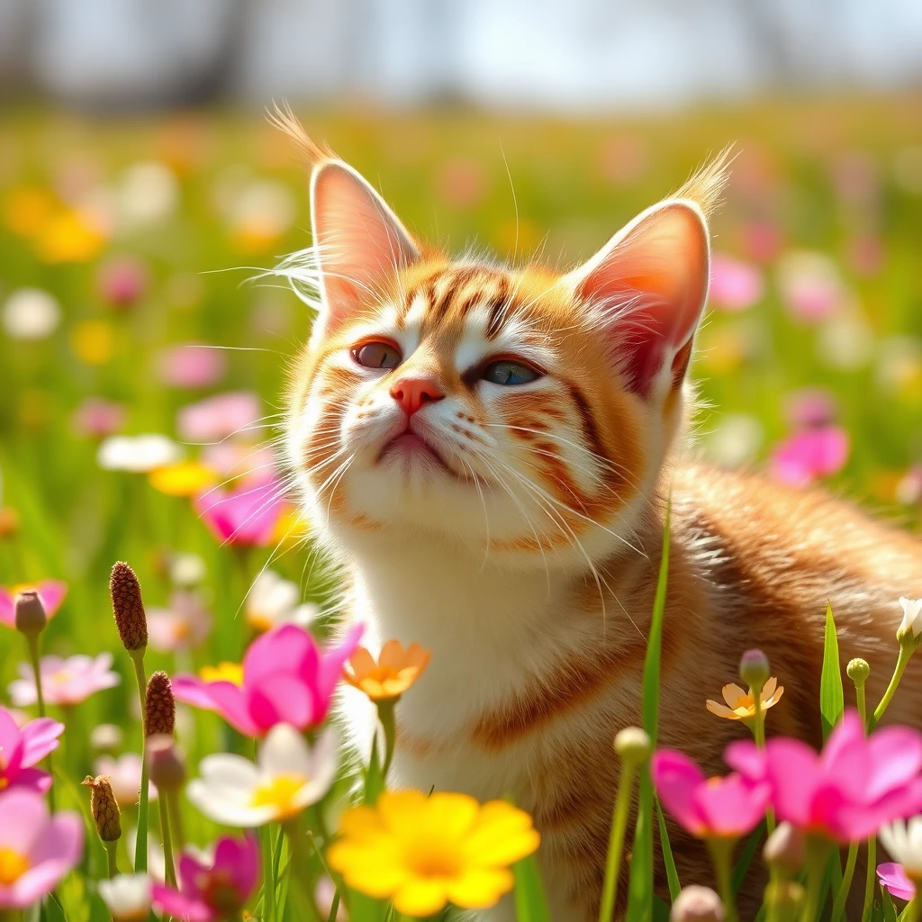 4. Sunbeam Chaser: A playful kitten rolling in the grass, catching sunbeams and spreading joy.