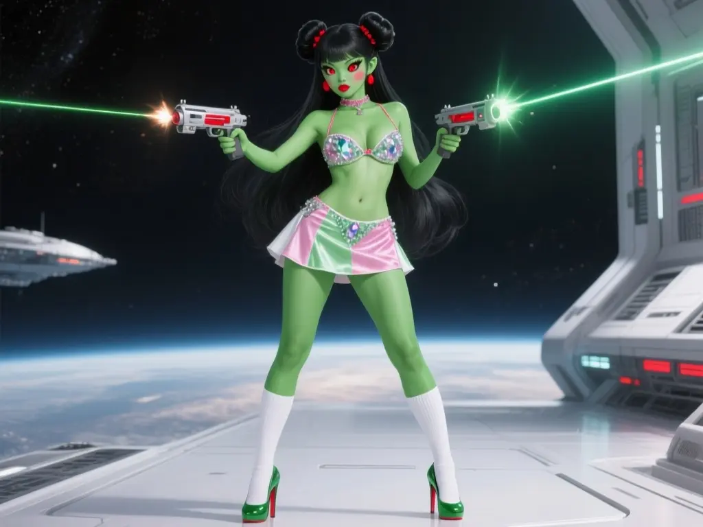 Space Girl Mad Laser Guns