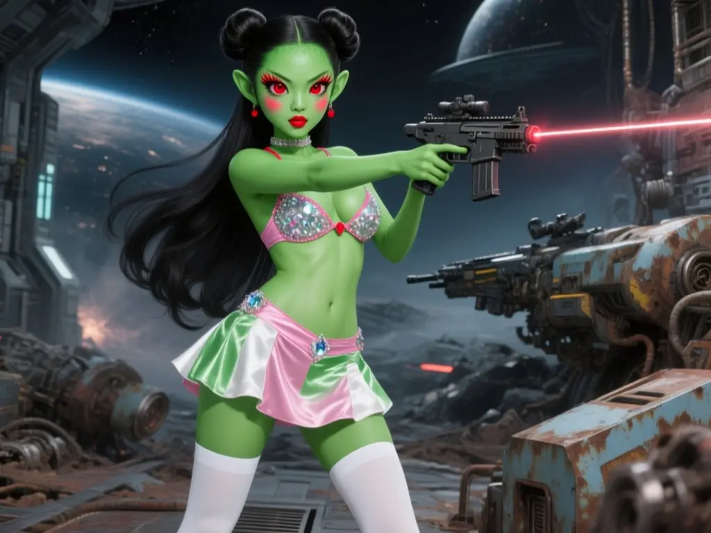 Space Girl Zyna Fighting