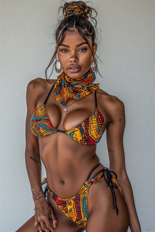 🇿🇦 South Africa – Wild Prints & Jungle Queens
South African bikinis often showcase vibrant African prints and tribal designs — bold, beautiful, and unapologetically fierce. 🐆👑