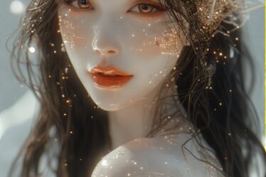 AI Art Digital Divine Glitched Angel in the Data Storm 00