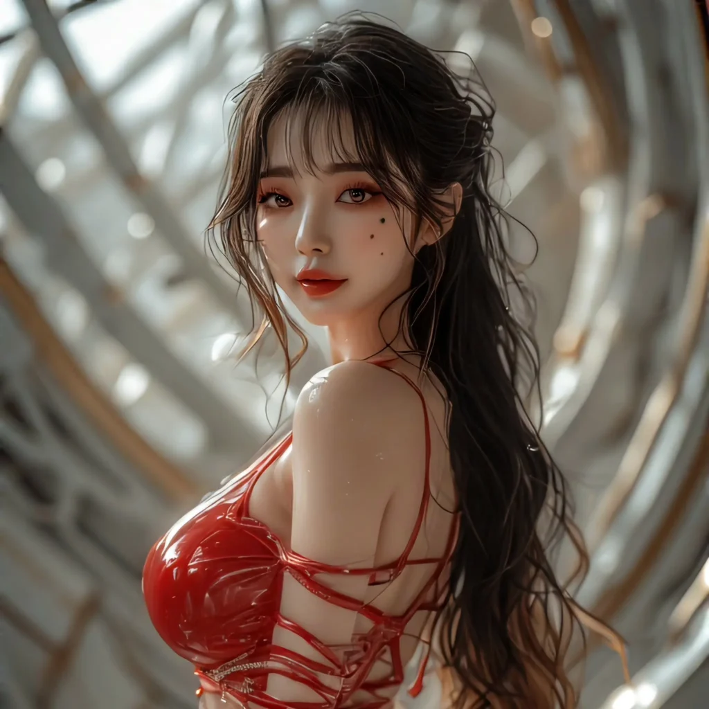 love in red latex miniskirt babe 00