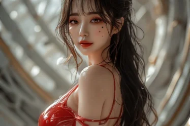 love in red latex miniskirt babe 00