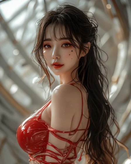 love in red latex miniskirt babe 00