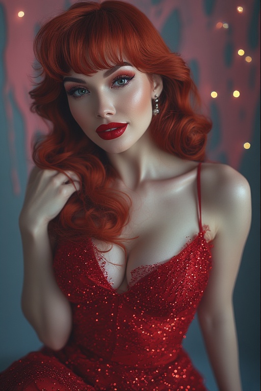 Jessica Rabbit in that red, curve-hugging dress.