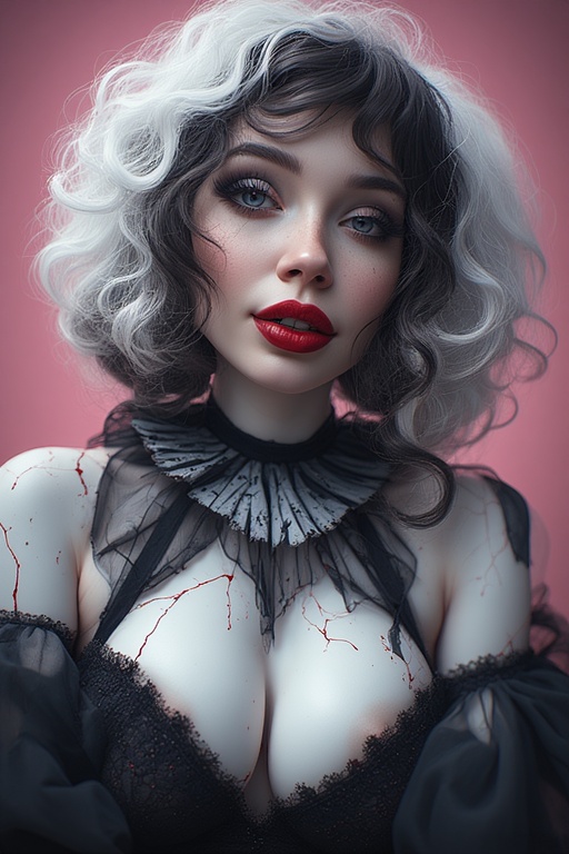 Sinister Doll with cracked porcelain skin.
