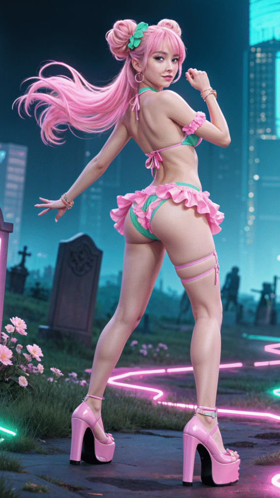 Science Fiction Story ReiKokoro Kinky Cemetery Bikini City Portrait 00