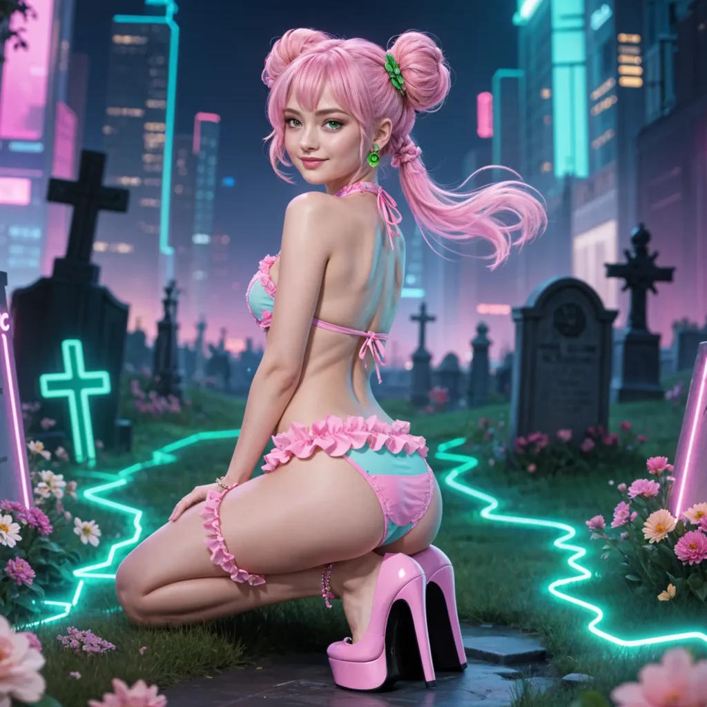 ReiKokoro Kinky Cemetery Bikini Seated Sexy