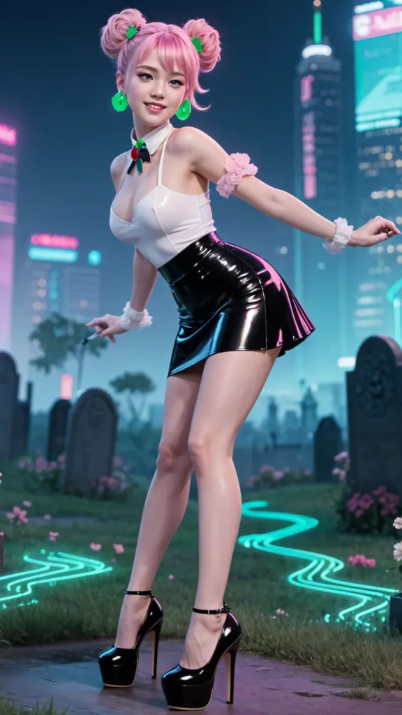 Science Fiction Story ReiKokoro Kinky Cemetery Miniskirt Latex Portrait 04