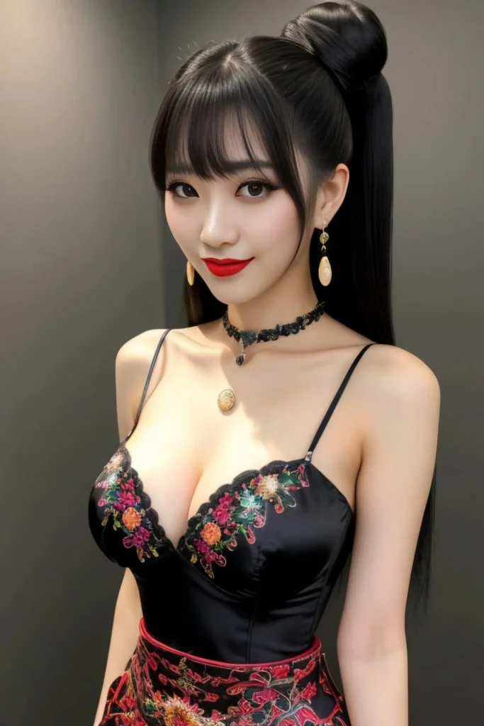 Reikokoro Image of the day. Reikokoro with red miniskirt and croptop.