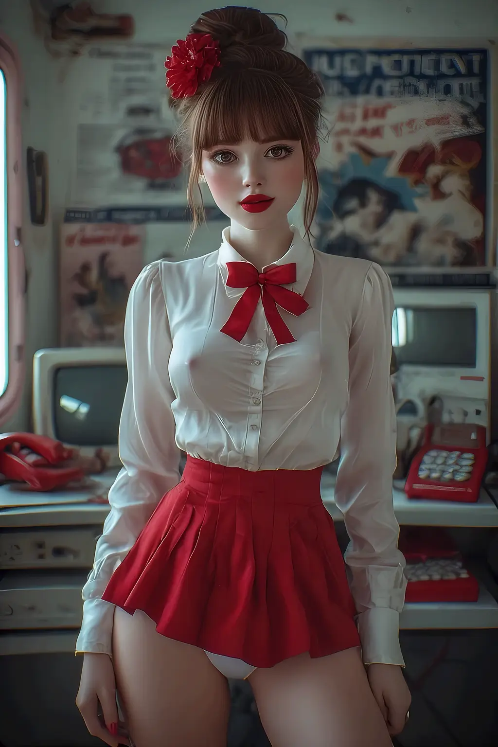 Social Networks: A Scream Into the Void 02 The Woman in the Wires. Sexy AI Model.